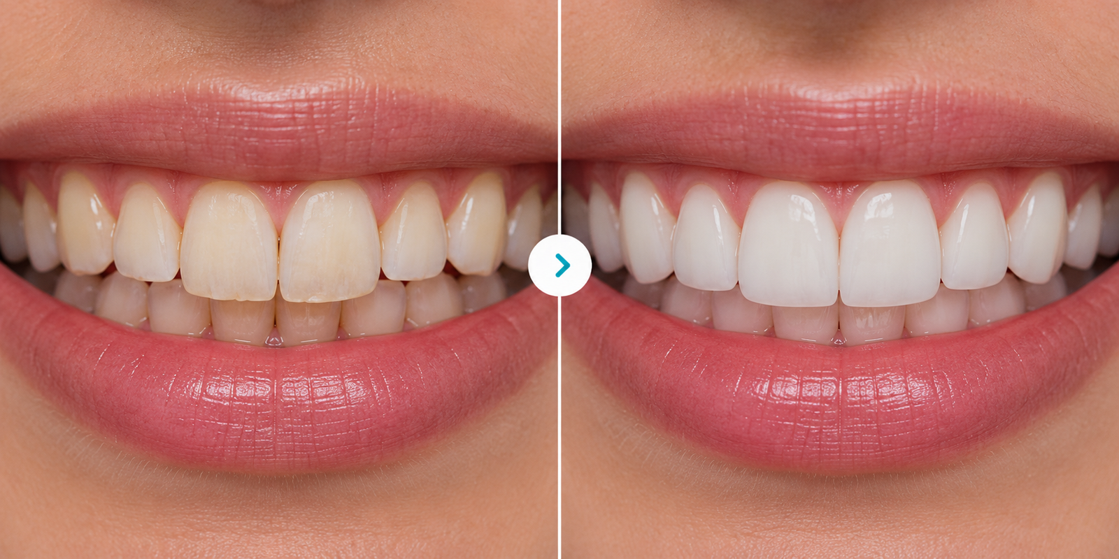 Antes y después de tratamiento con carillas dentales